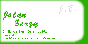 jolan berzy business card